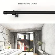 Inne - TEMU 1 szt. Klasyczna Czarna Metalowa Karnisz, Regulowana Długość 23-80 Cali, Łatwy Montaż z Hakami, Trwała do Sypialni, Patio, Kuchni, Salonu, - miniaturka - grafika 1
