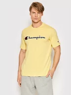 Koszulki męskie - Champion T-Shirt Embroidered 217814 Żółty Regular Fit - miniaturka - grafika 1