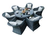 Meble ogrodowe - Duży zestaw mebli stołowych, Moderno Grande, szary melanż - miniaturka - grafika 1