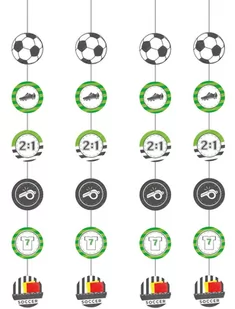 Amscan Dekoracje wiszące Piłka nożna 4 szt.i 9903021 - Urodziny dziecka - miniaturka - grafika 1