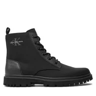 Botki męskie - Trzewiki Calvin Klein Jeans Eva Boot Mid Laceup Mix Mtr YM0YM00982 Czarny - miniaturka - grafika 1