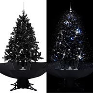 Choinki - vidaXL Choinka sypiąca śniegiem, podstawa parasolowa, czarna, 140 cm - miniaturka - grafika 1