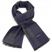 Apaszki i szaliki męskie - Ciepły Cashmere szalik męski w kratę SZA-53 granatowy - miniaturka - grafika 1