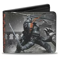 Portfele - Zapięcie na zatrzask portfel uniseks uderzenie śmierci Arkham Origins Action Pose/Szare śnieżno/czerwony dwuskładany - miniaturka - grafika 1