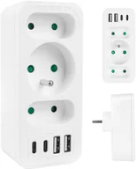 Listwy zasilające - Gniazdko prądowe x3 + 4xUSB Maclean MCE248 F/W - miniaturka - grafika 1