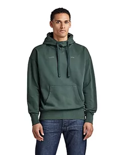 G-STAR RAW Męska bluza z kapturem Garment Dyed Oversized Sweater Hooded Sweatshirt, zielona (laub gd D249-D549), L - Bluzy męskie - miniaturka - grafika 1