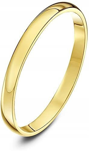 THEIA OBRĄCZKA szer. 2 mm Unisex 18,1 mm ZŁOTO 585