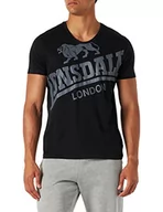 Koszulki męskie - Lonsdale Męski T-shirt Symondsbury, czarny/szary, M - miniaturka - grafika 1