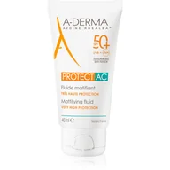 Kremy do twarzy z filtrem - Pierre Fabre A-derma Protect AC fluid matujący z spf 50+ do skóry tłustej i skłonnej do trądziku 40 ml - miniaturka - grafika 1