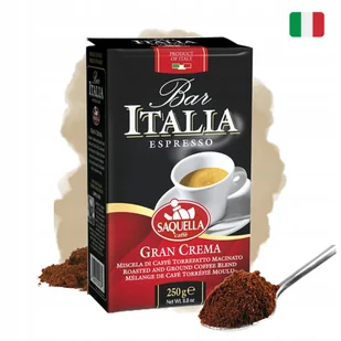 Bar Italia Espresso Kawa Gran Crema Mieszanka naturalnej kawy mielonej 250 g - Zdrowa żywność - miniaturka - grafika 1