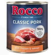 Mokra karma dla psów - Korzystny pakiet Rocco Classic Pork, 12 x 800 g - Kurczak i łosoś - miniaturka - grafika 1