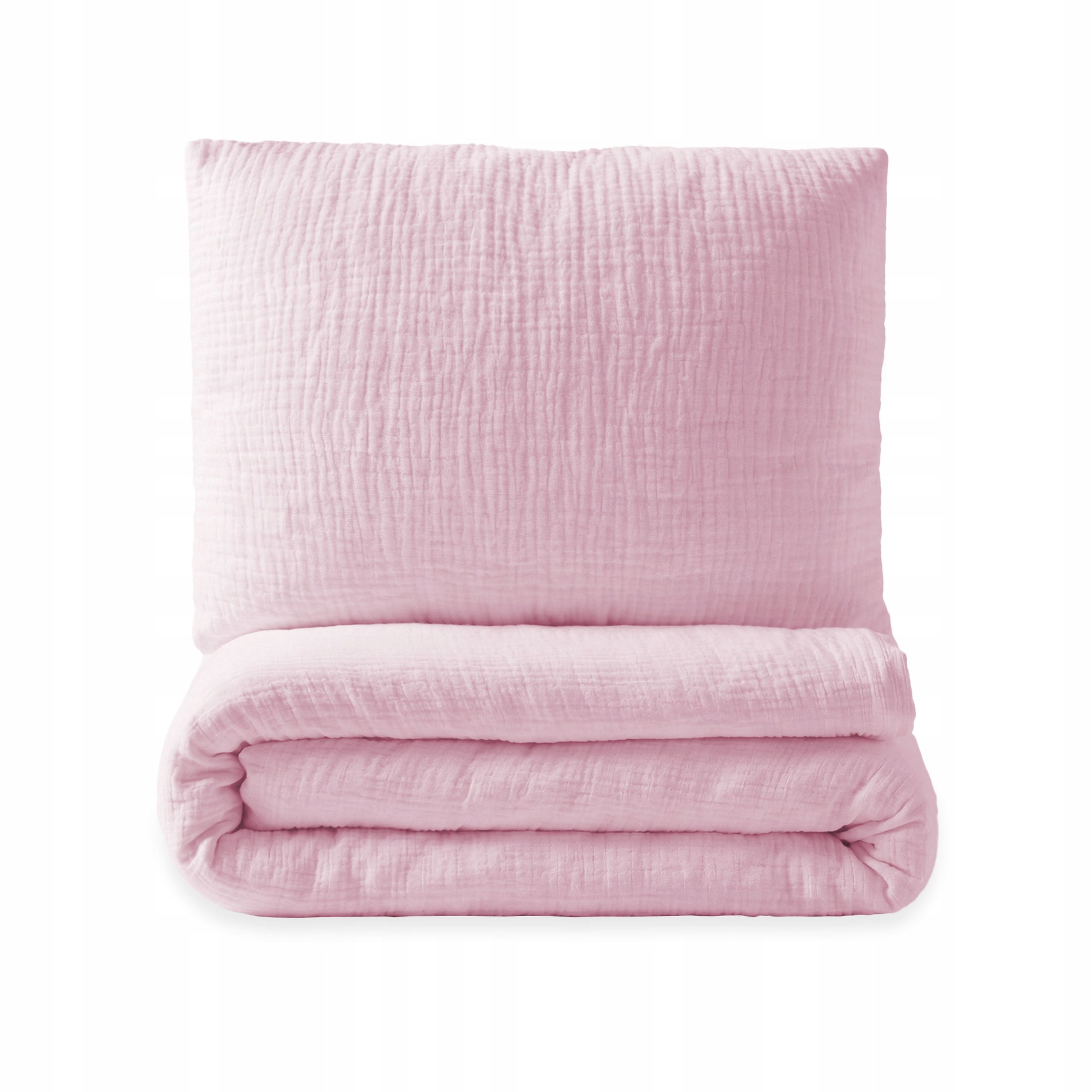 Pościel 100x135 Dziecięca na Kołdrę i Poduszkę 40x60 Muślin Cukierkowy Róż