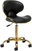 Meble kosmetyczne - Gabbiano taboret kosmetyczny q-4599g złoto czarny - miniaturka - grafika 1