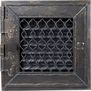 Kratki.pl Kratka retro otwierana pojedyńcza grafitowy antyk 22x22 RETRO1/22/G/A - Akcesoria kominkowe - miniaturka - grafika 1