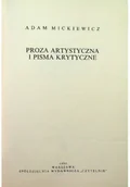 Poezja - Mickiewicz Dzieła tom 5 Proza artystyczna i pisma krytyczne - miniaturka - grafika 1