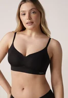 Biustonosze - Czarny Bezszwowy Biustonosz Bez Fiszbin z Elastycznego Materiału Edalith - miniaturka - grafika 1