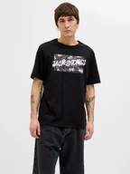 Koszulki męskie - Jack & Jones Koszulka "Hawaii" w kolorze czarnym - miniaturka - grafika 1