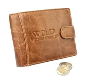 Portfele - Portfel Męski Skórzany WILD Skóra Licowa Duży Poziomy Z Zapięciem RFID 5503 12,5 x 10 x 2 [cm] - miniaturka - grafika 1