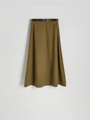 Spódnice - Reserved - Spódnica midi z paskiem - ciemnozielony - miniaturka - grafika 1