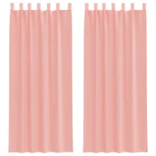 Zasłony - vidaXL Zasłony woalowe z pętelkami 2 szt. Różowe 140x260 cm - miniaturka - grafika 1