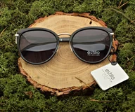 Okulary korekcyjne, oprawki, szkła - Damskie okulary przeciwsłoneczne polaryzacyjne czarne EST-01A - miniaturka - grafika 1