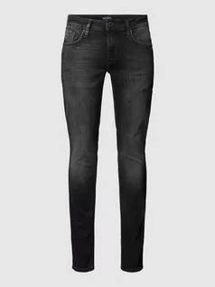 Spodnie męskie - Jeansy o kroju slim fit z 5 kieszeniami - grafika 1