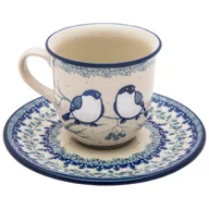 Filiżanki - Filiżanka Do Herbaty Kawy 180 Ml Ze Spodkiem - Ceramika Artystyczna Bolesławiec - miniaturka - grafika 1