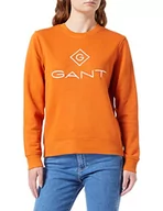 Bluzy damskie - GANT Damska bluza Lock Up C-Neck, złoty pomarańczowy, XL - miniaturka - grafika 1