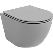Miski WC - Mexen Lena Miska Wc Rimless Z Deską Wolnoopadającą Slim, Duroplast, Szara Jasna Mat - 30224061 - miniaturka - grafika 1