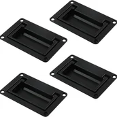 Zawiasy, okucia i inne akcesoria - Klamka płaska, klamka do drzwi płaska, do skrzynek narzędziowych, 111 x 70 mm, czarna, 4 sztuki - miniaturka - grafika 1