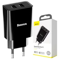 Ładowarki do telefonów - Baseus Speed Mini Dual Charger, 2x USB, 2A, 10,5W Czarna (CCFS-R01) - miniaturka - grafika 1