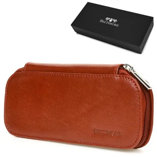 Brązowy piórnik Skórzany etui na pióro Beltimore J05 brązowy, beżowy - Etui na dokumenty i karty Brązowy piórnik Skórzany etui na pióro Beltimore J05 brązowy, beżowy - Etui na dokumenty i karty - miniaturka - grafika 1