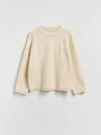 Swetry damskie - Reserved - Sweter z koronkowym wykończeniem - beżowy - miniaturka - grafika 1