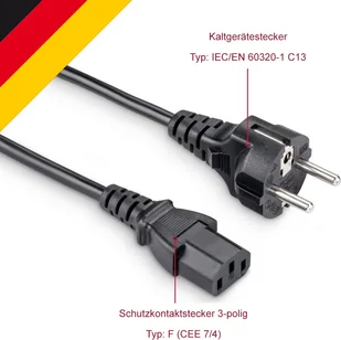 HP Kabel zasilający CORD PWR AC-LINE-EUR 1.8M BLK 100614-009 - Kable komputerowe i do monitorów - miniaturka - grafika 1