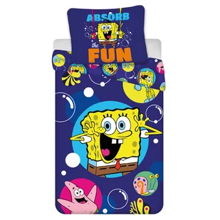Pościel 100x135 SpongeBob granatowa bawełniana - Pościel dla dzieci Pościel 100x135 SpongeBob granatowa bawełniana - Pościel dla dzieci - miniaturka - grafika 1