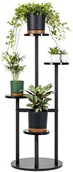 Donice - Uniwersalny stojak na kwiaty FINO - czarny, 4-poziomowy kwietnik na 6 doniczek - miniaturka - grafika 1