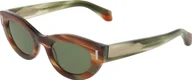 Okulary przeciwsłoneczne - Okulary przeciwsłoneczne FERRAGAMO SF2062SE 280 STRIPED BROWN GREEN 49/23/145 FEMALE - miniaturka - grafika 1