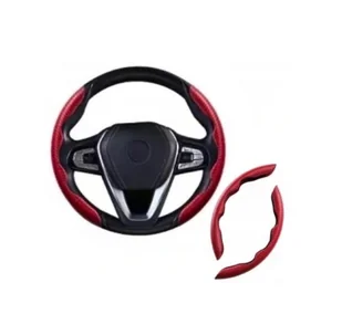 POKROWIEC NA KIEROWNICĘ NAKŁADKA SPORTOWA CARBON CZERWONY - Akcesoria motoryzacyjne - miniaturka - grafika 1