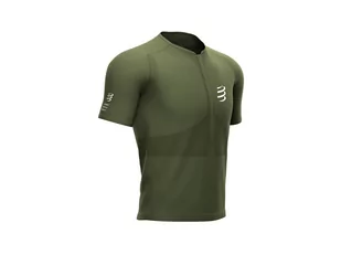 COMPRESSPORT Koszulka biegowa TRAIL HALF-ZIP FITTED SS TOP zielona - Koszulki sportowe męskie - miniaturka - grafika 1