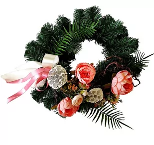 DEKORACJA GROBU WIĄZANKA STROIK NA CMENTARZ 38cm - Sztuczne kwiaty - miniaturka - grafika 1