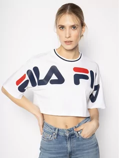 Koszulki i topy damskie - Fila T-Shirt Barr 687497 Biały Oversize - grafika 1