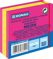 Etykiety samoprzylepne i bloki etykiet - Donau Mini kostka samoprzylepna 50x50 mm 1x250 kart neon-pastel mix różowy - miniaturka - grafika 1
