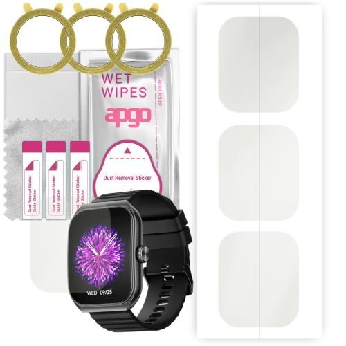 3x folia ochronna hydrożelowa MATOWA do Noise Hexa ArcView - apgo Smartwatch Hydrogel MATTE Protection Ochrona na ekran smartwatcha