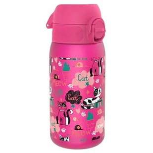 Oryginalna butelka na wodę ION8 różowa Kotki 350ml - Bidony dla dzieci - miniaturka - grafika 1