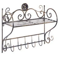 Szafki łazienkowe - Metalowa Półka Łazienkowa Wisząca Czarna Oorno - miniaturka - grafika 1