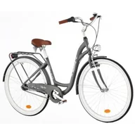 Rowery - Rower miejski INDIANA Moena A7B 28 cali damski Grafitowy + Koszyk na rower VÖGEL VKS-105 Stalowy - miniaturka - grafika 1