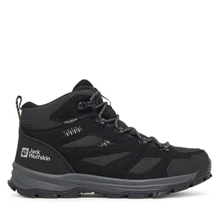 Trekkingi Jack Wolfskin Vojo Tour Texapore Mid A64104 Czarny - Buty trekkingowe dziecięce - miniaturka - grafika 1