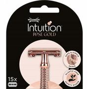 Maszynki do golenia i wkłady - Wilkinson Intuition Rose Gold żyletki do klasycznej maszynki do golenia dla kobiet 15szt - miniaturka - grafika 1