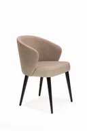 Krzesła - Mirek 5 krzesło tapicerowane beżowe nogi czarne - miniaturka - grafika 1