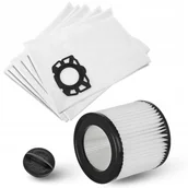 Filtry do odkurzaczy - 5x Worki + Filtr Zmywalny do Odkurzacza Karcher Wd3 Kfi 357 Se Wd2 Plus - miniaturka - grafika 1